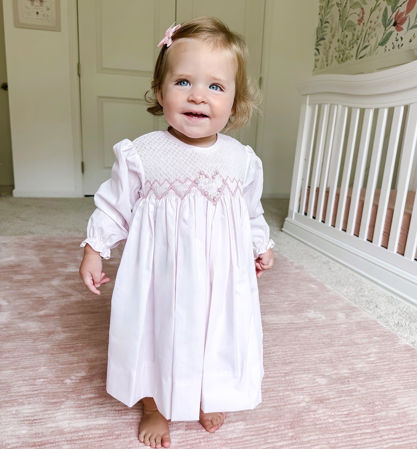 Pink Heart Smocked Dress