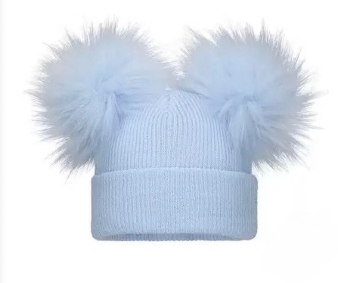 Blue Double Pom Hat