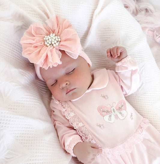 Pearl Pink Ruffle Headband