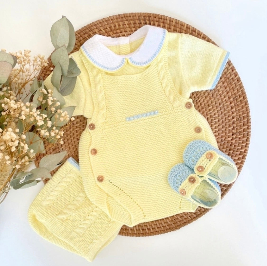Nico Short Overalls - Blue/Yellow