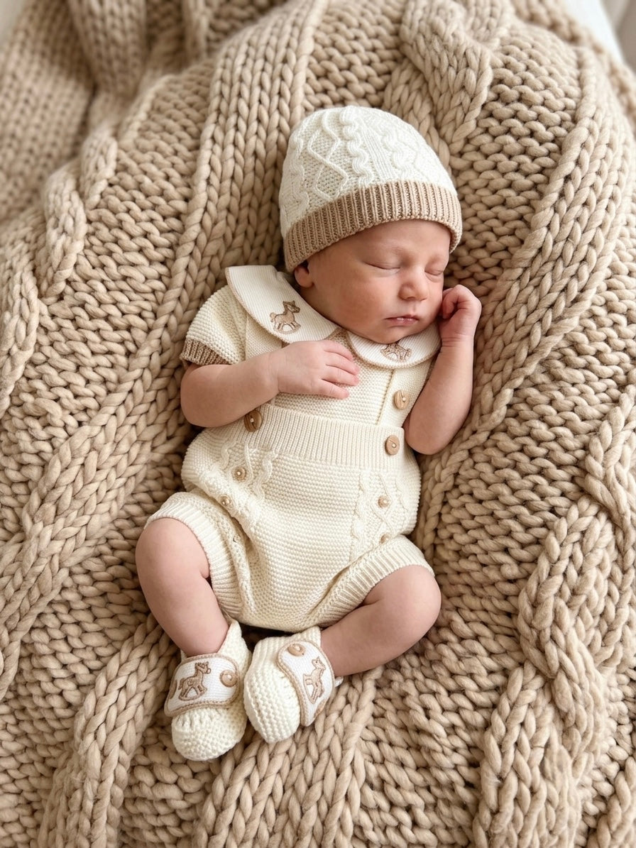 Rocking Horse Overalls - Ivory