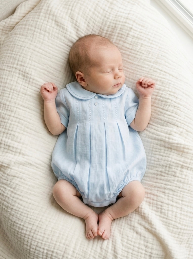 Hand Stitch Feathered Romper