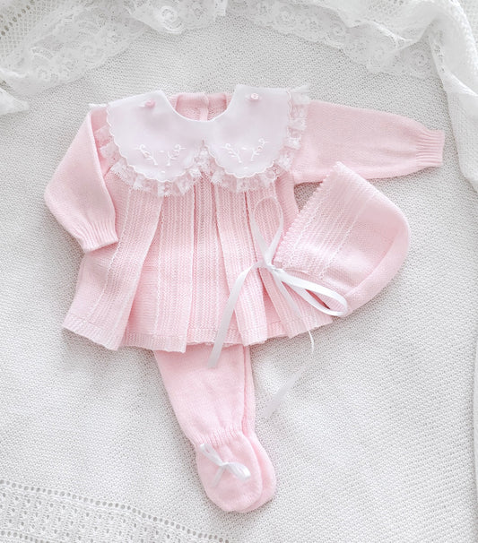 Pink Lace Collar Set - Ella Marina Baby