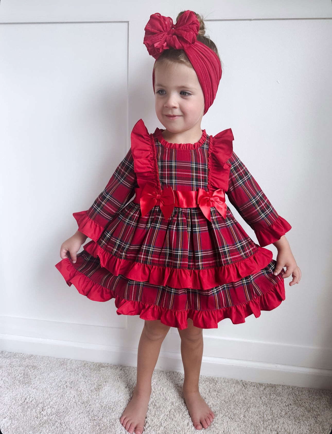 Spanish Tartan Frill Dress