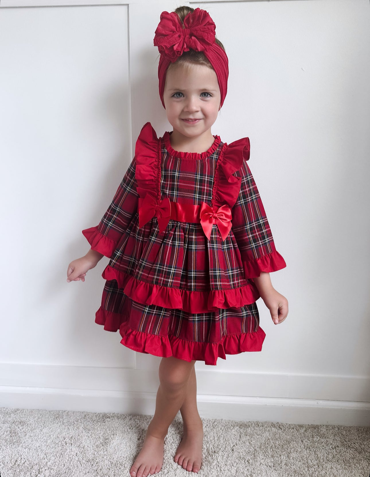 Spanish Tartan Frill Dress