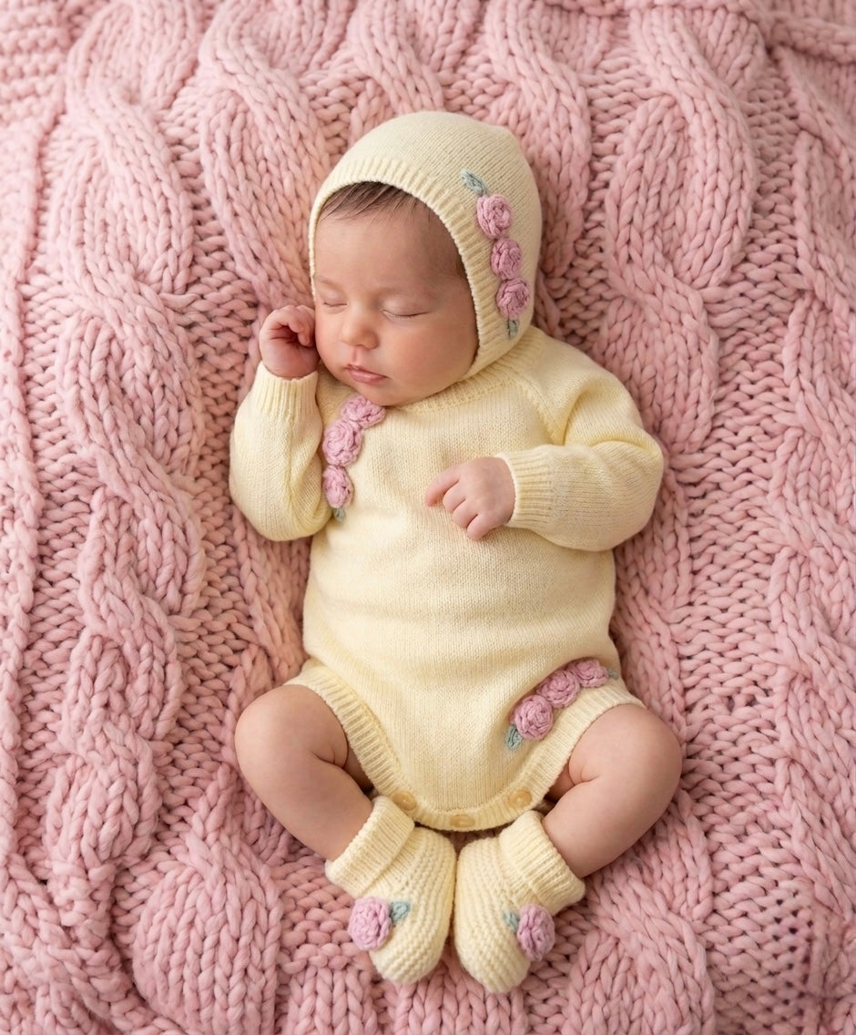 Rosa Romper Set - Lemon - Ella Marina Baby