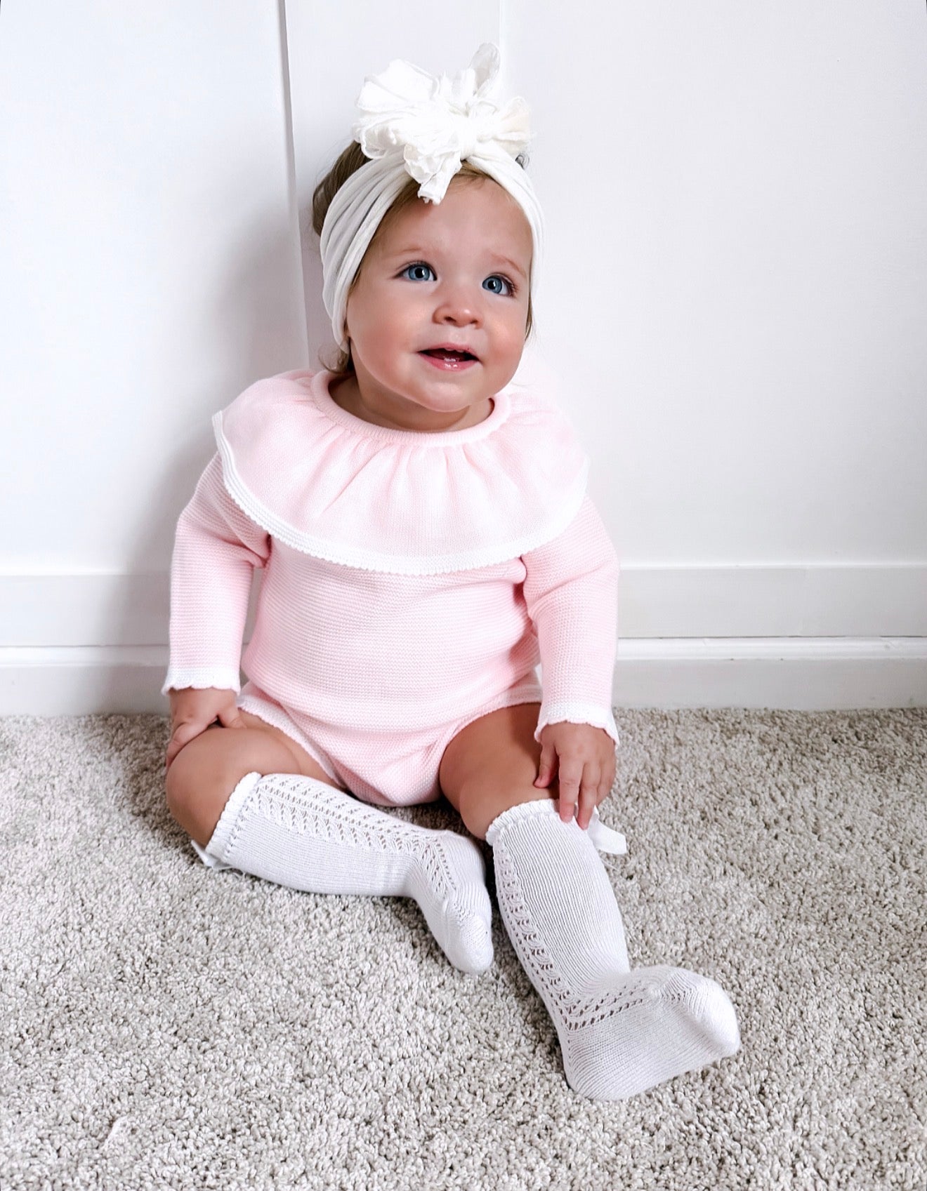 Cameila Romper - Pink/White