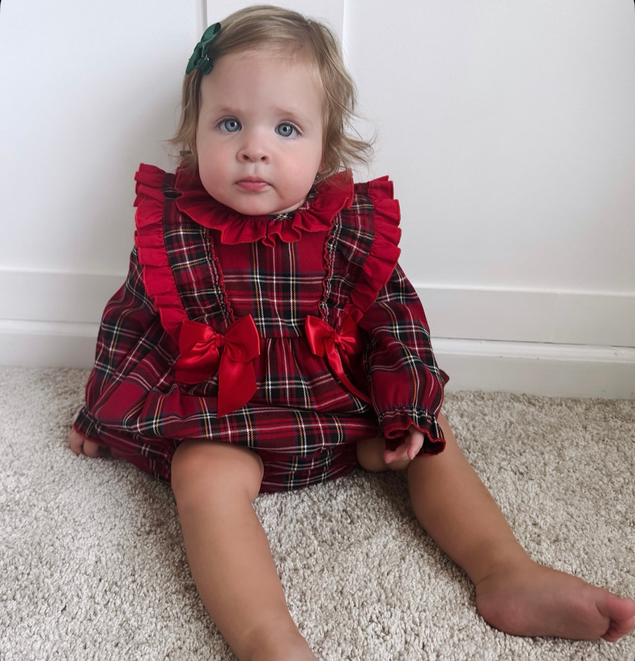 Spanish Tartan Frill Romper