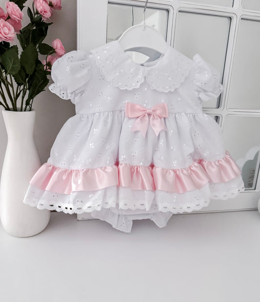 White Frills Dress and Pants - Ella Marina Baby