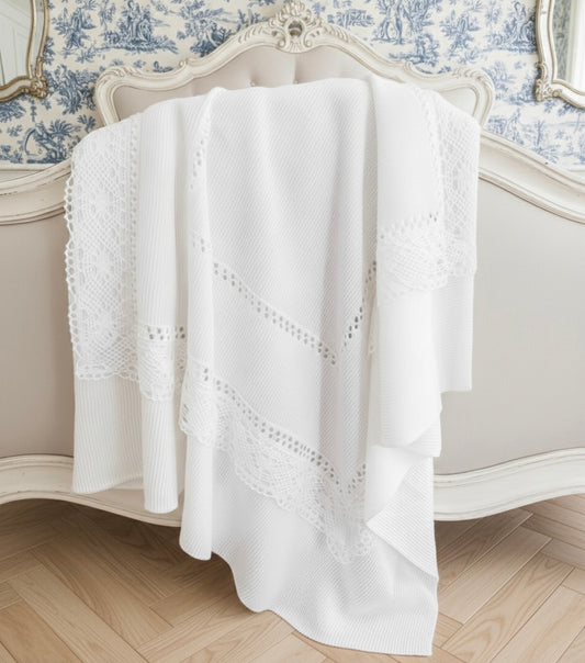 Spanish Lace Blanket - White