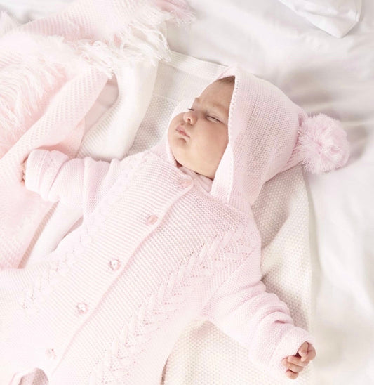 Knitted Bobble Onsie - Pink