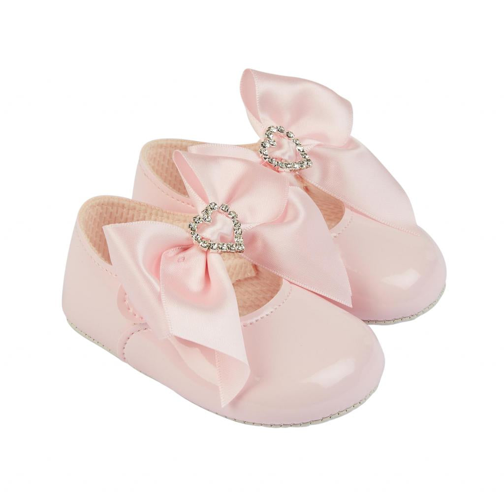 Diamante Heart Soft Sole Shoe - Pink - Ella Marina Baby