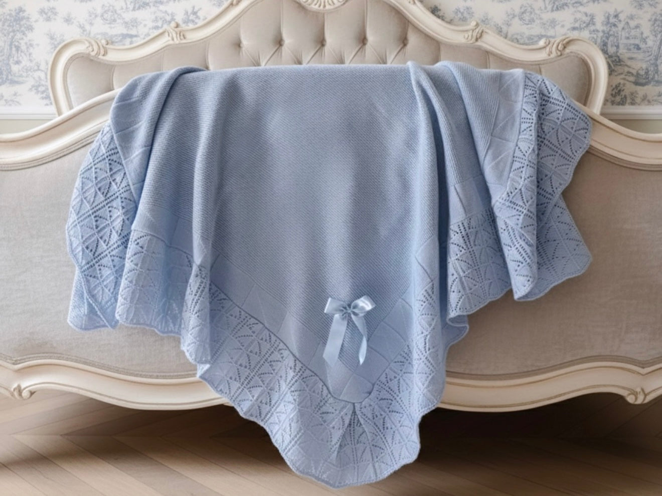 Portuguese Wave Blanket - Blue - Ella Marina Baby