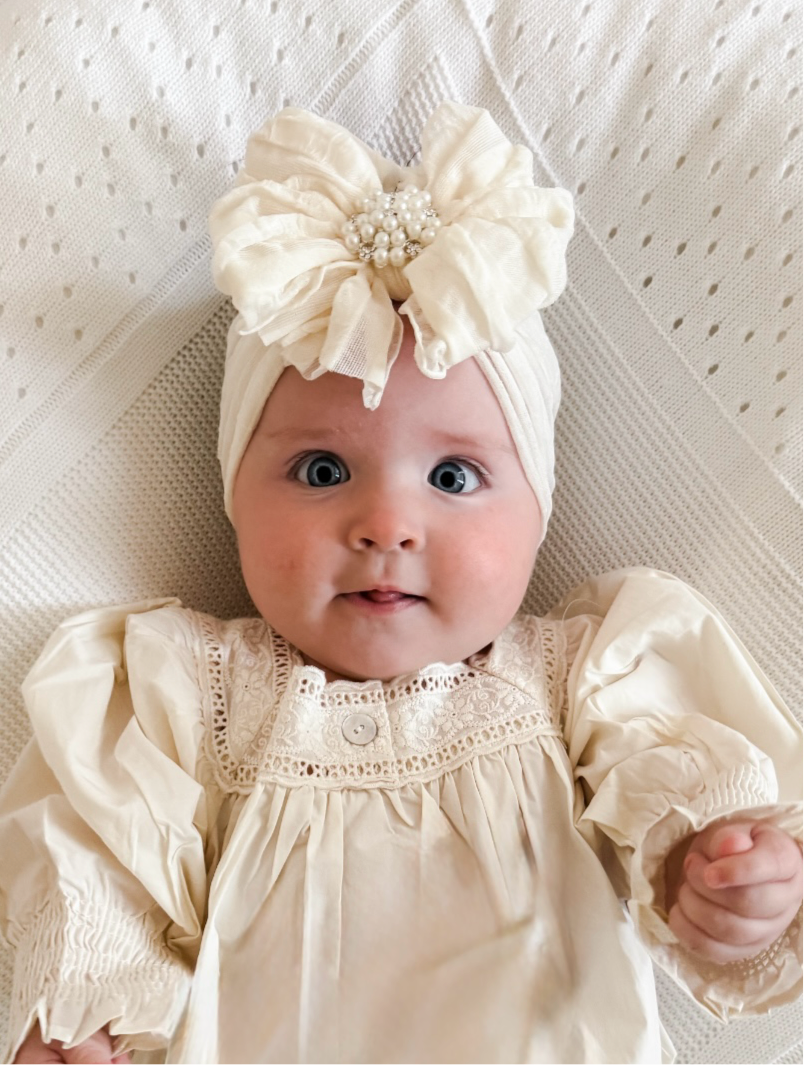 Pearl Ivory Ruffle Headband