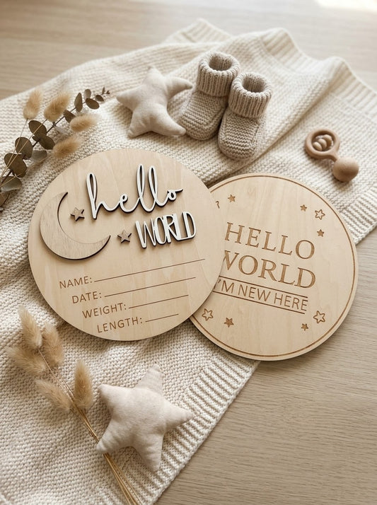 Hello World Moon Sign - Ella Marina Baby
