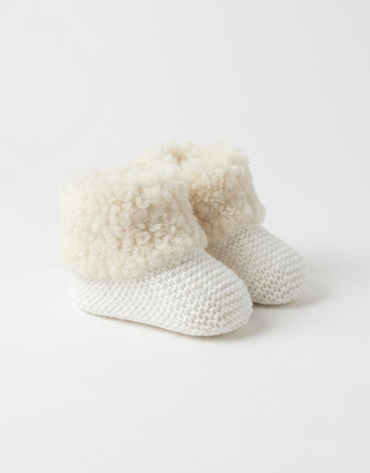 Ivory Fleece Bootie - Ella Marina Baby