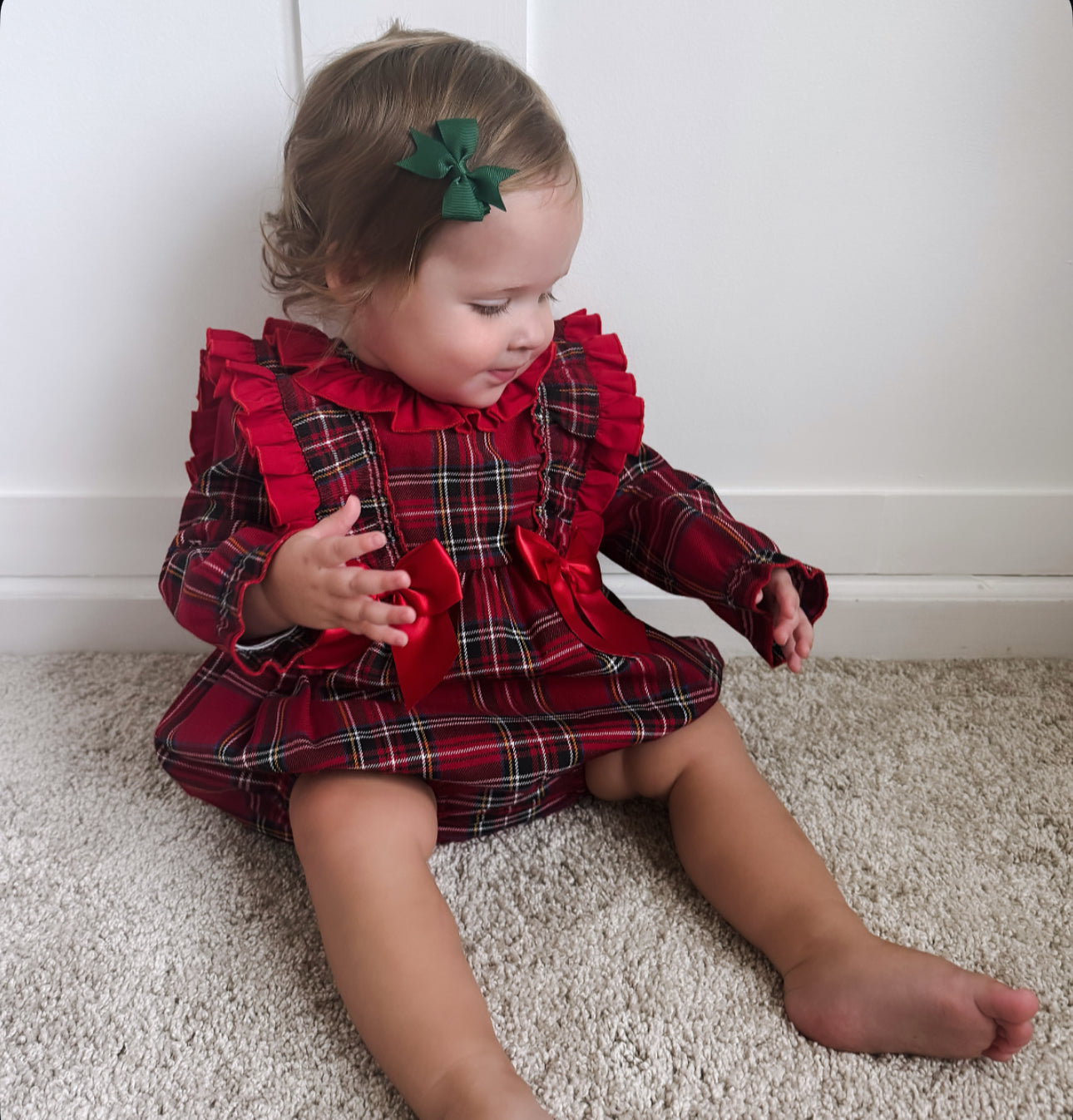 Spanish Tartan Frill Romper