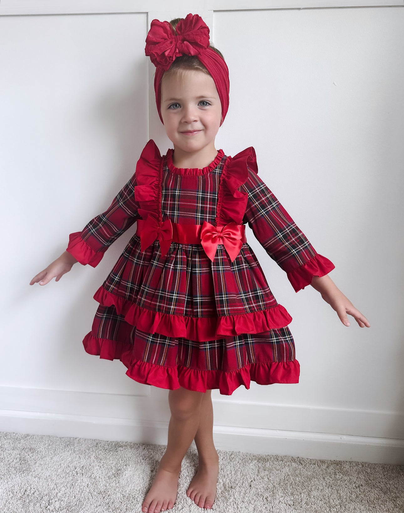 Spanish Tartan Frill Dress