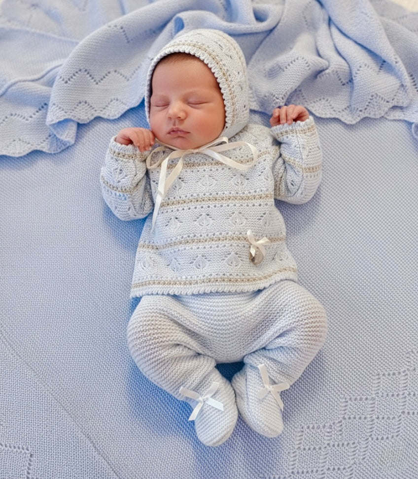 Blue and Gold Knitted Set