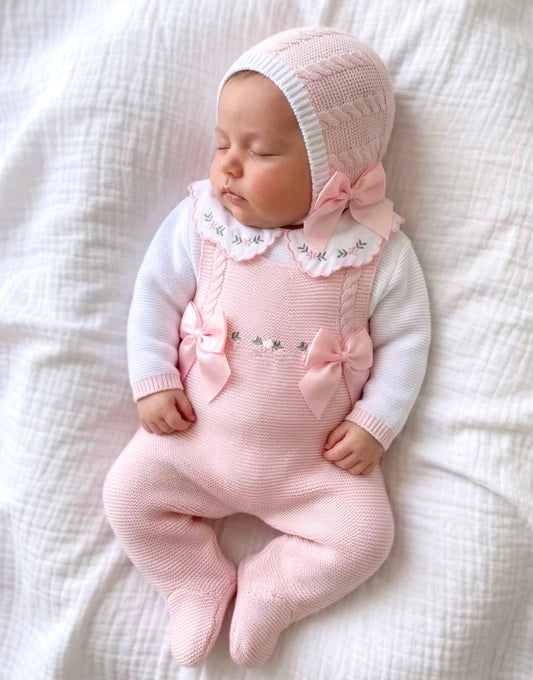 Flores Overalls - Baby Pink - Ella Marina Baby