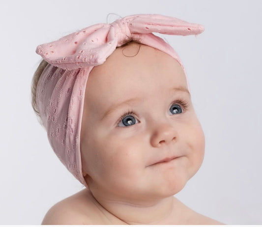 Pink Headband With Large Bow - Ella Marina Baby