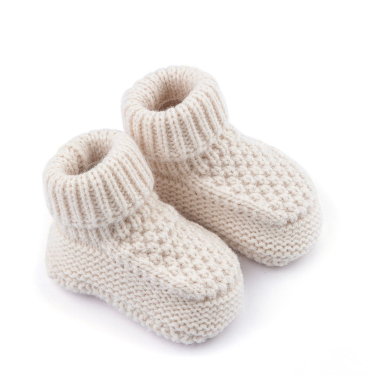 Neutral Ribbed Knit Booties