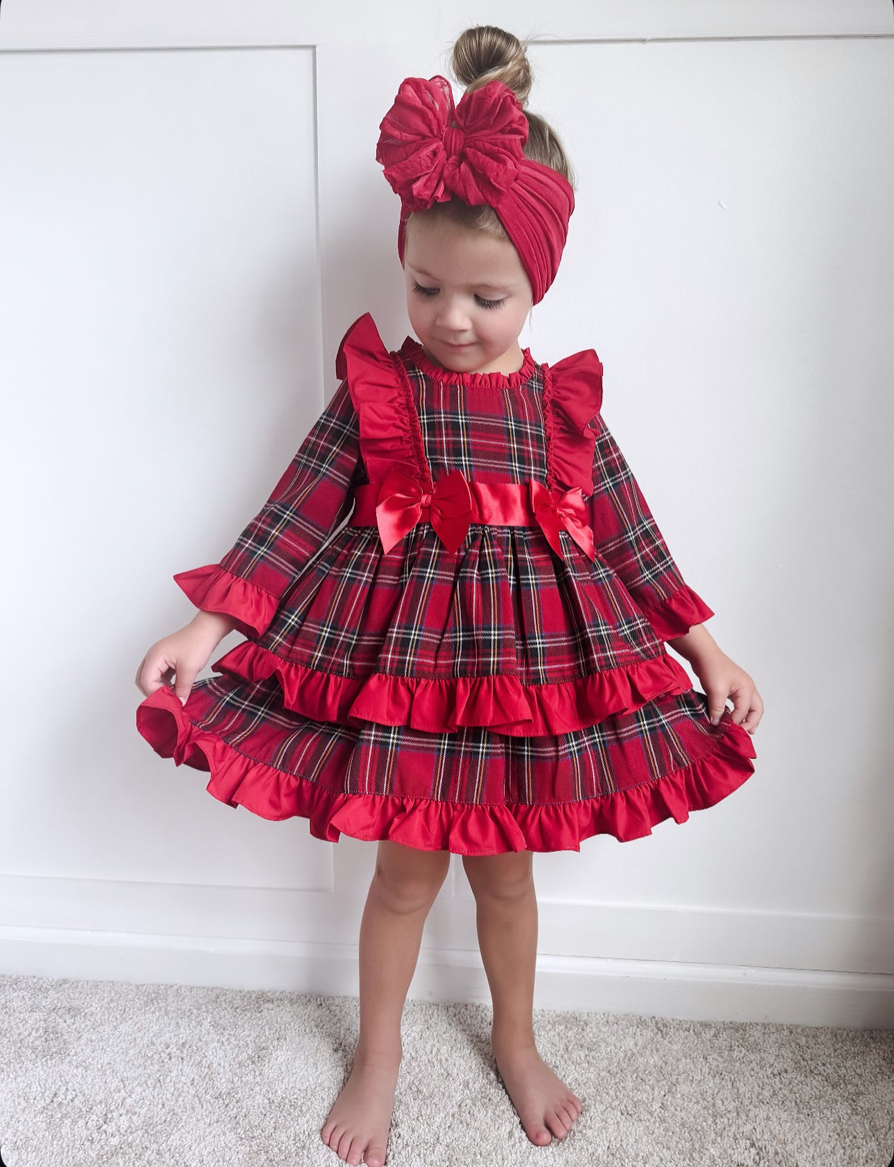 Spanish Tartan Frill Dress