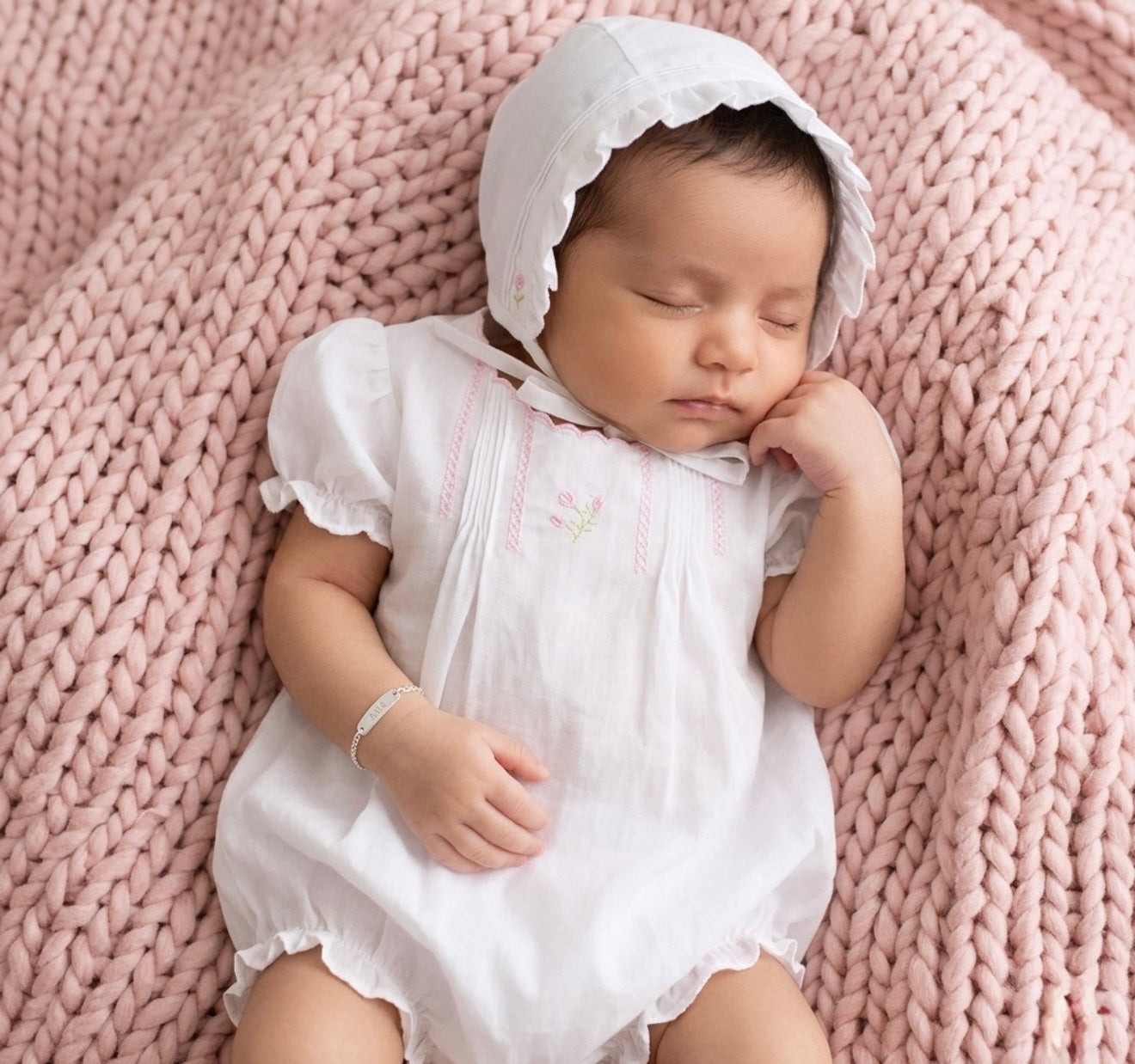 Floral Embroidered Heirloom Bubble - Ella Marina Baby