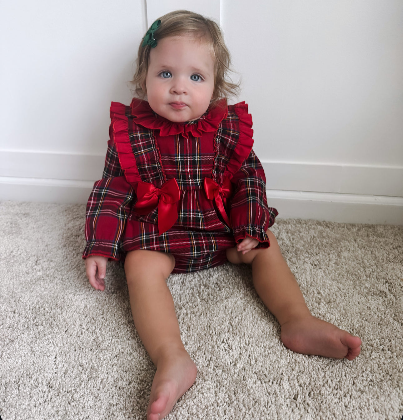 Spanish Tartan Frill Romper