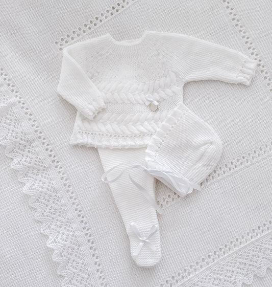 White Pleated Set - Ella Marina Baby