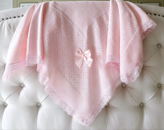 Spanish Lace Blanket - All Pink
