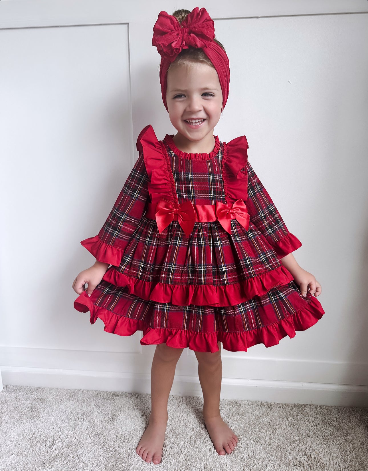 Spanish Tartan Frill Dress