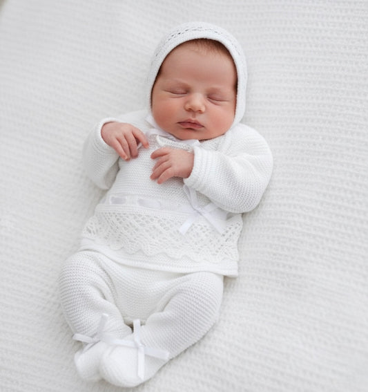 Pure White Knitted Set