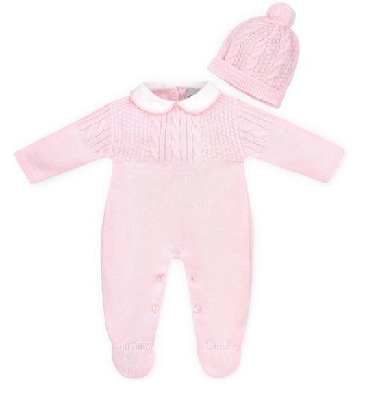 Portugese Cable Knit One Piece - Pink