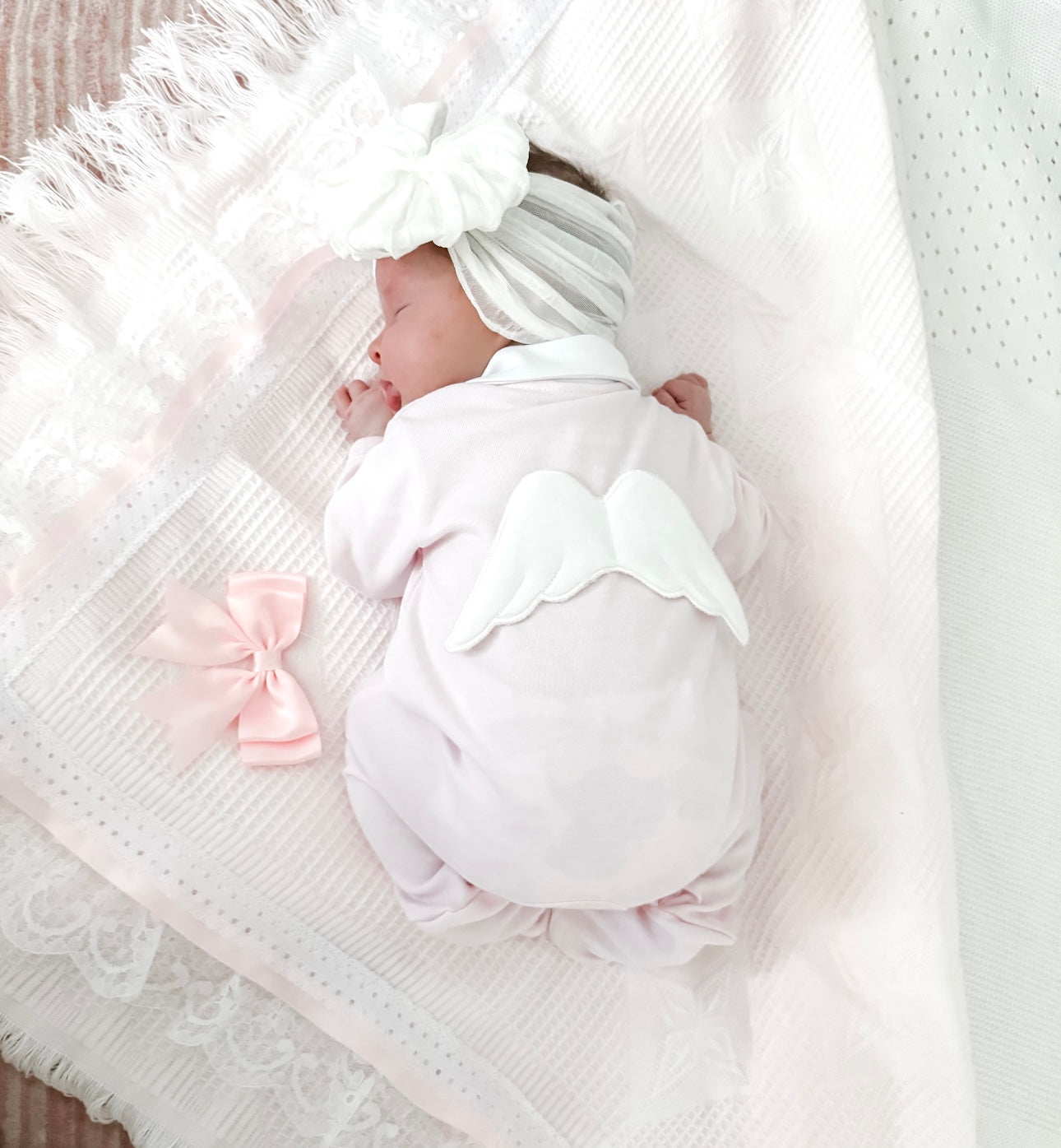 Angel Wings Sleepsuit - Pink