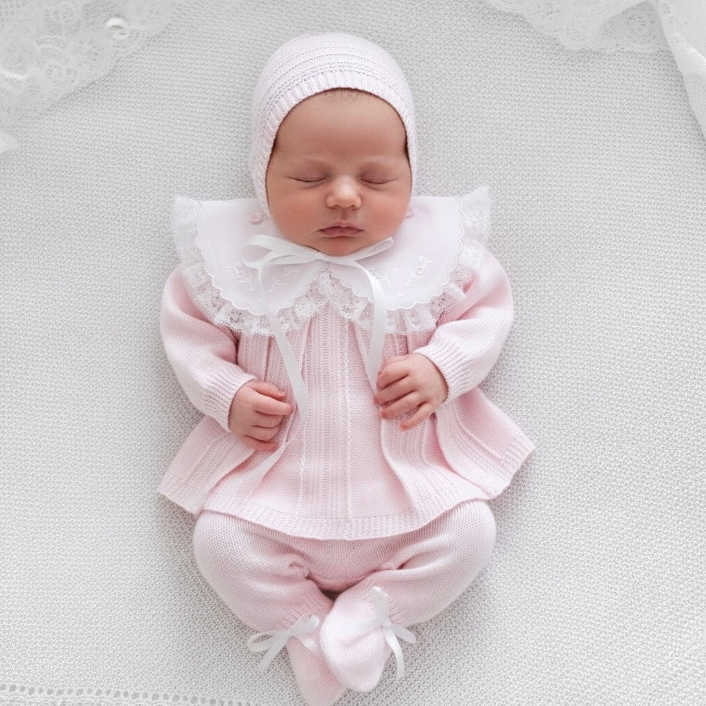 Pink Lace Collar Set