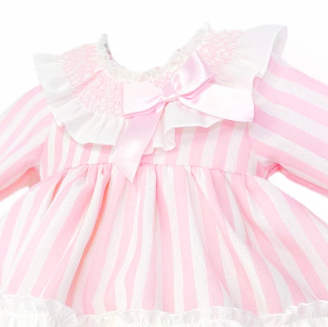 Spanish Smocked Collar Stripe Dress