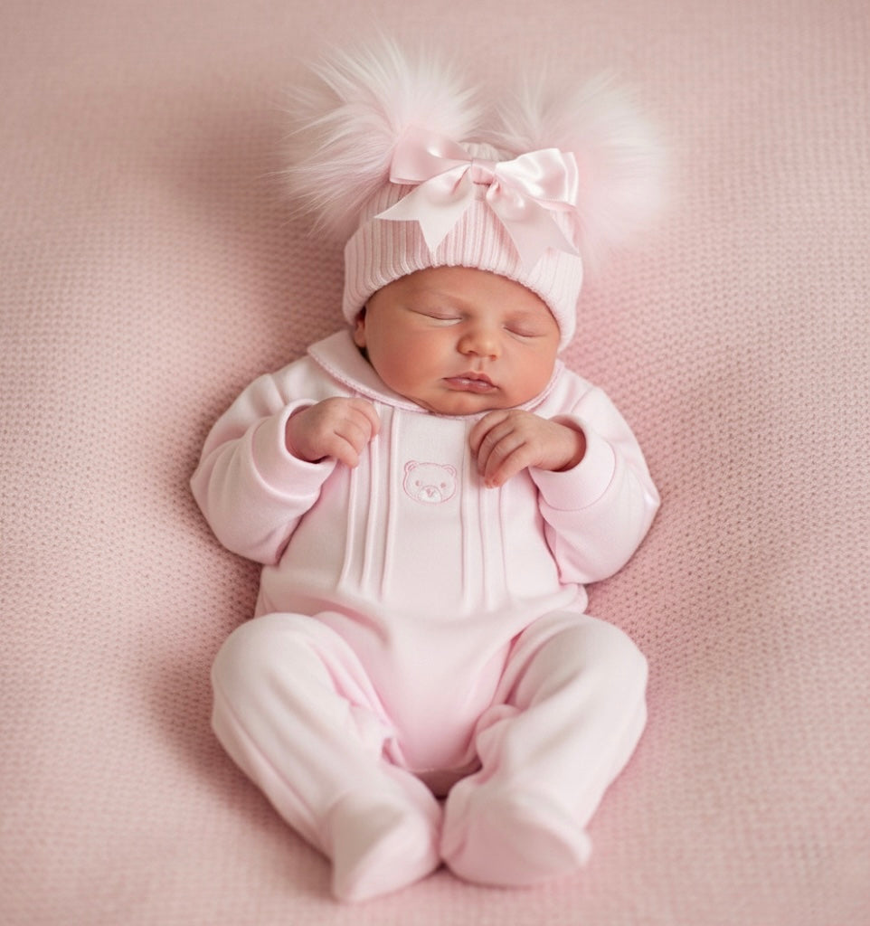 Classic Bear Sleepsuit - Pink