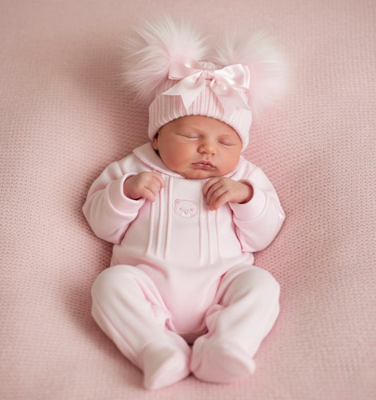 Classic Bear Sleepsuit - Pink