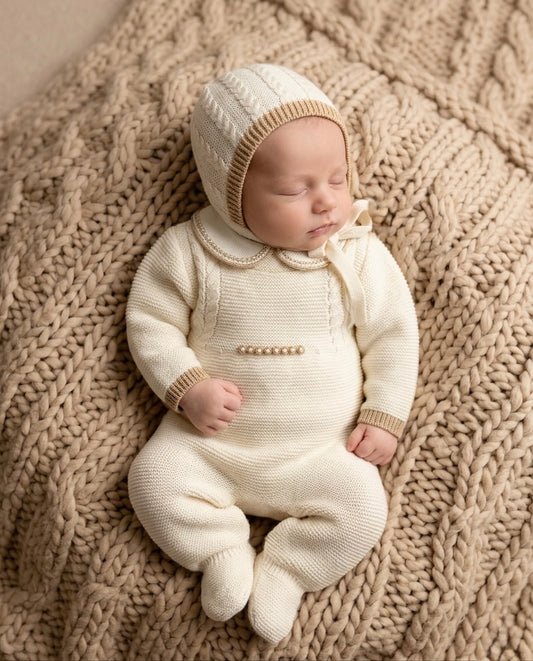 Nico Overalls - Cream/Gold - Ella Marina Baby