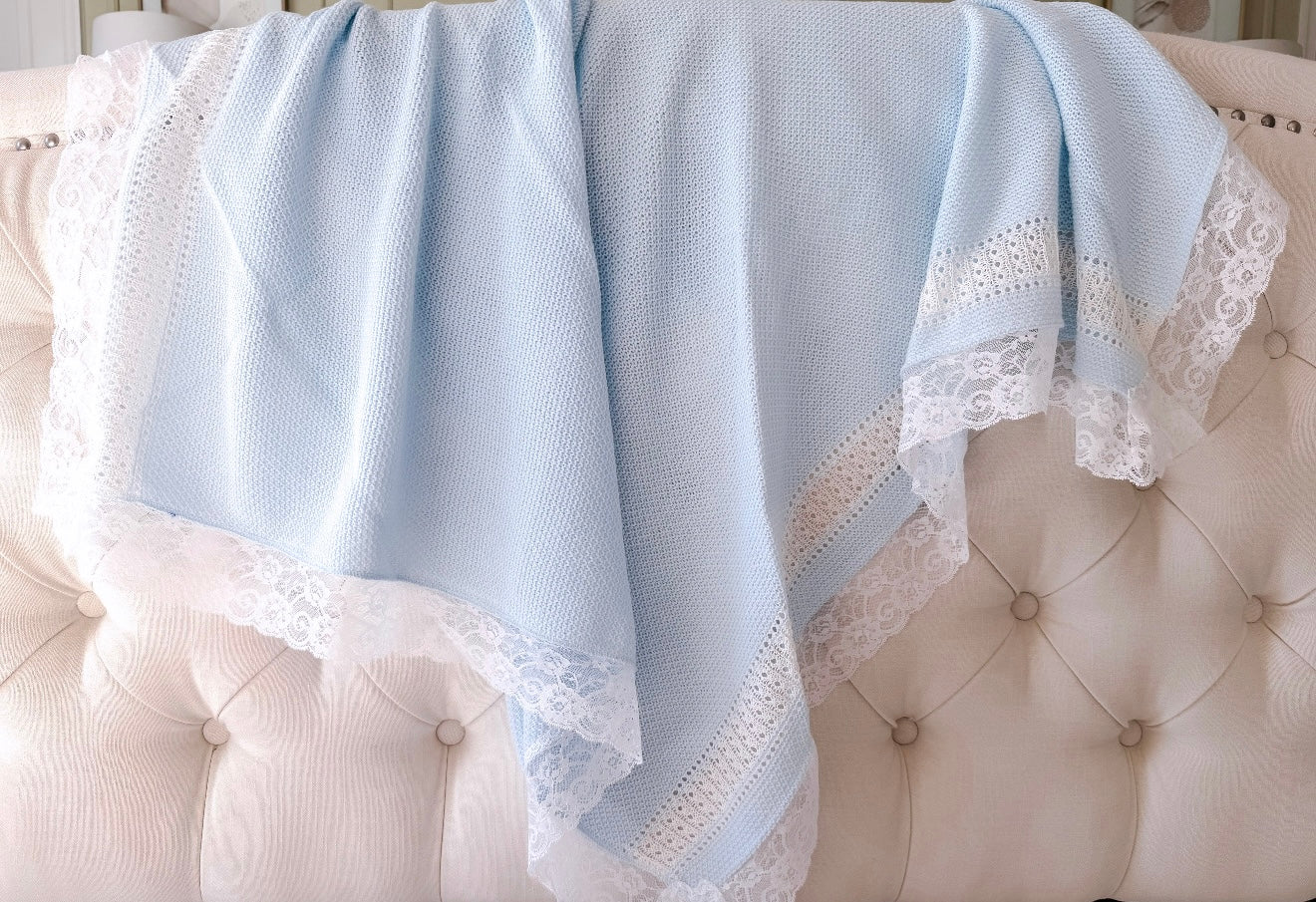 Spanish Lace Blanket - Blue