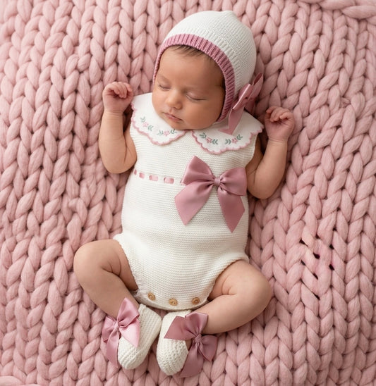 Flores Romper Set - Perla Rosa - Ella Marina Baby