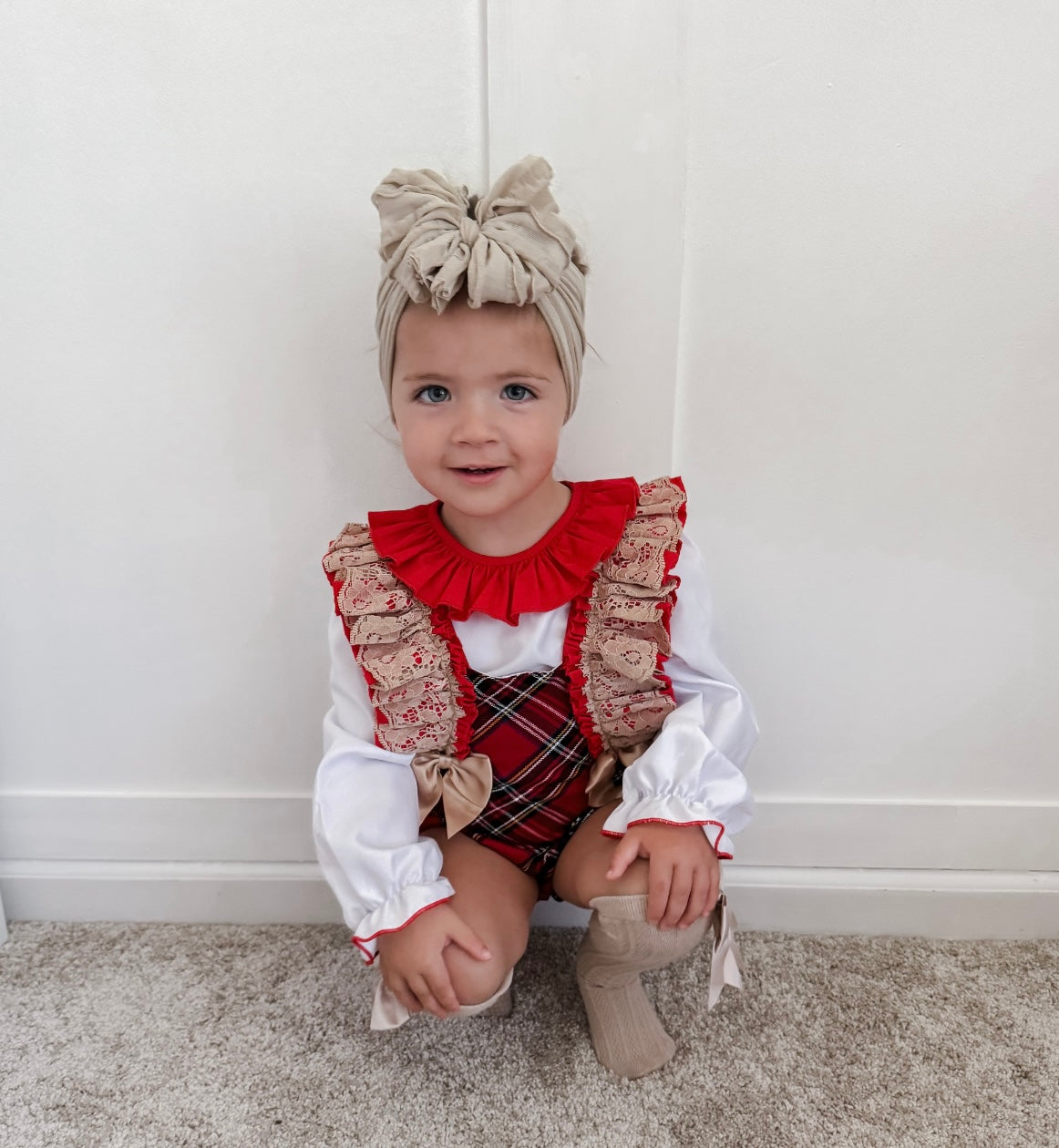 Red and Gold Frill Overalls