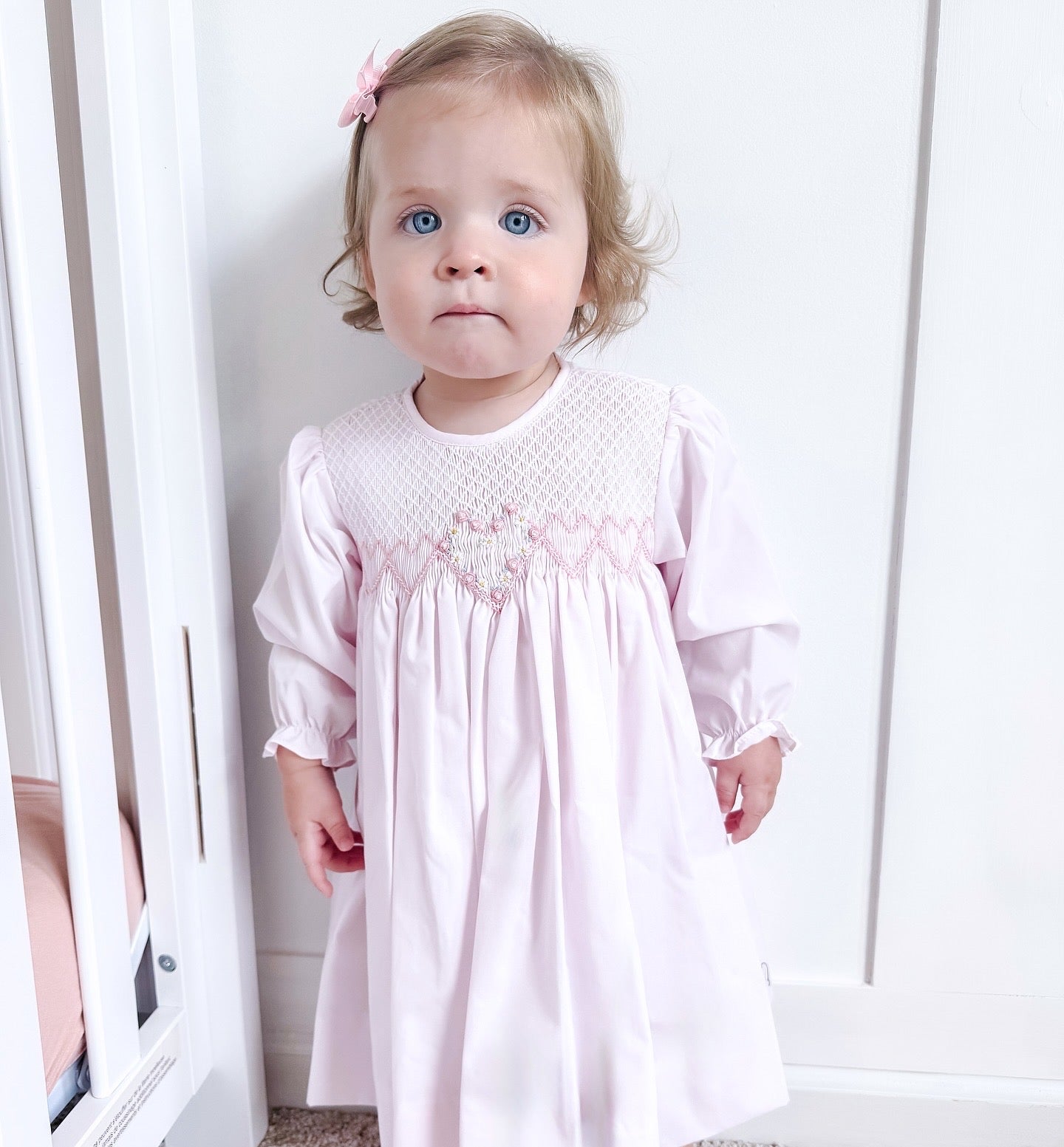Pink Heart Smocked Dress