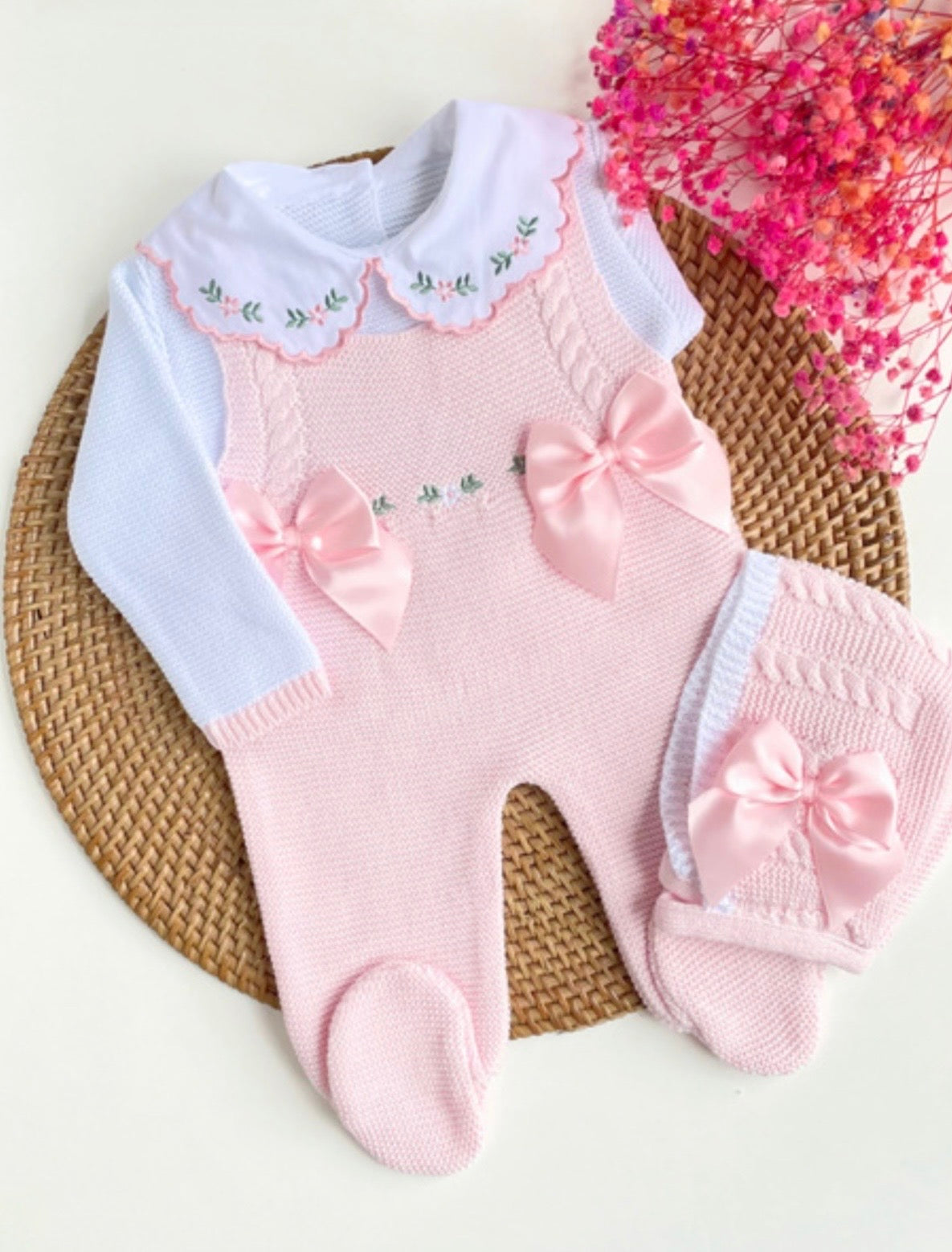 Flores Overalls - Baby Pink