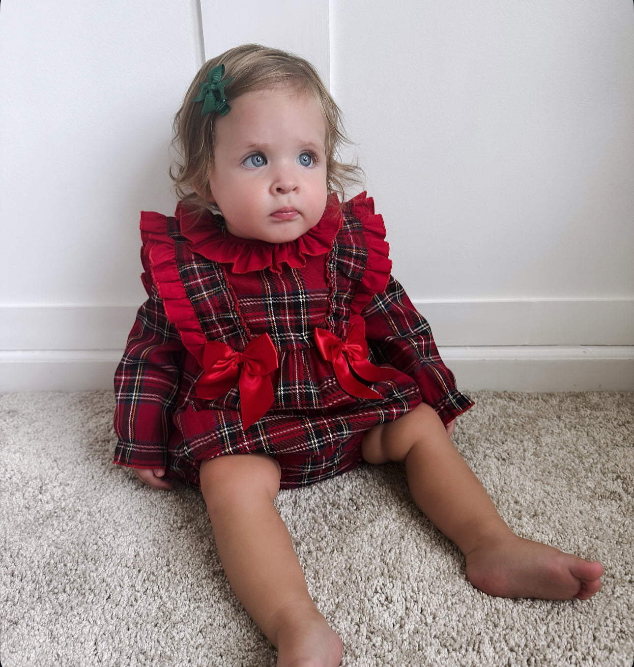 Spanish Tartan Frill Romper