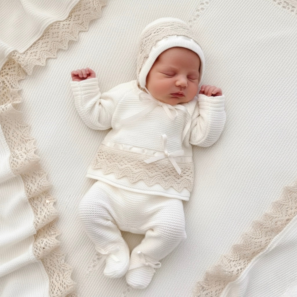 Cream and Gold Lace Set