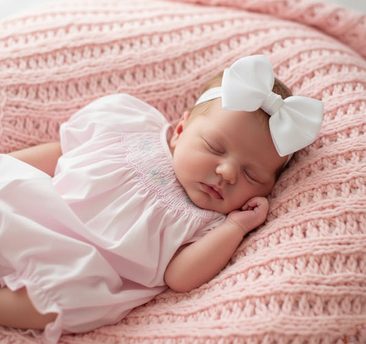 Pink Floral Smocked Bubble