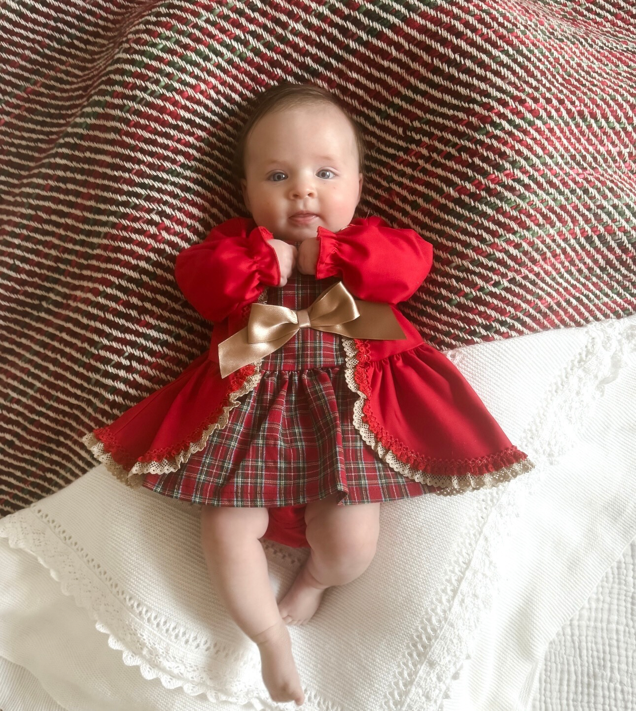 Red and Gold Frill Dress