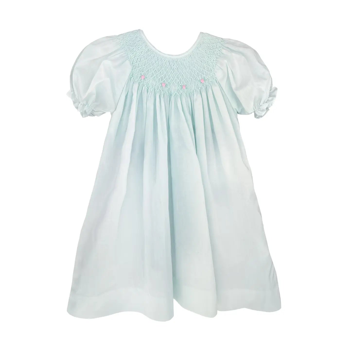 Mint Floral Smocked Dress